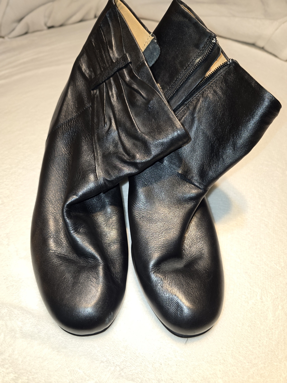 Classic Black Leather Women's Ankle Boots